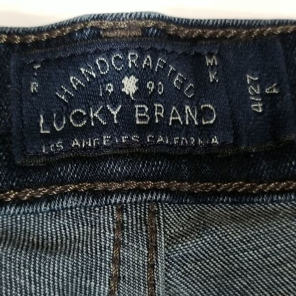 Lucky Brand Jeans Womens Size 27 Dark Blue Denim Mid Rise Sweet Straight Leg - Picture 10 of 11